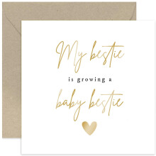 Old English Co. Best Friend Pregnancy Congratulations Card - 'Bestie Growing a Baby Bestie' Cute Expecting Card