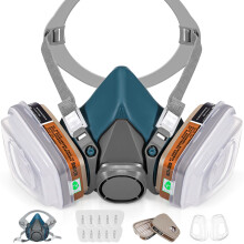 LAMANICE Half Face Respirator with Filters, Respirator Mask for Organic Vapors, Chemicals, Sanding, Polishing, Woodworking, Machine Polishing