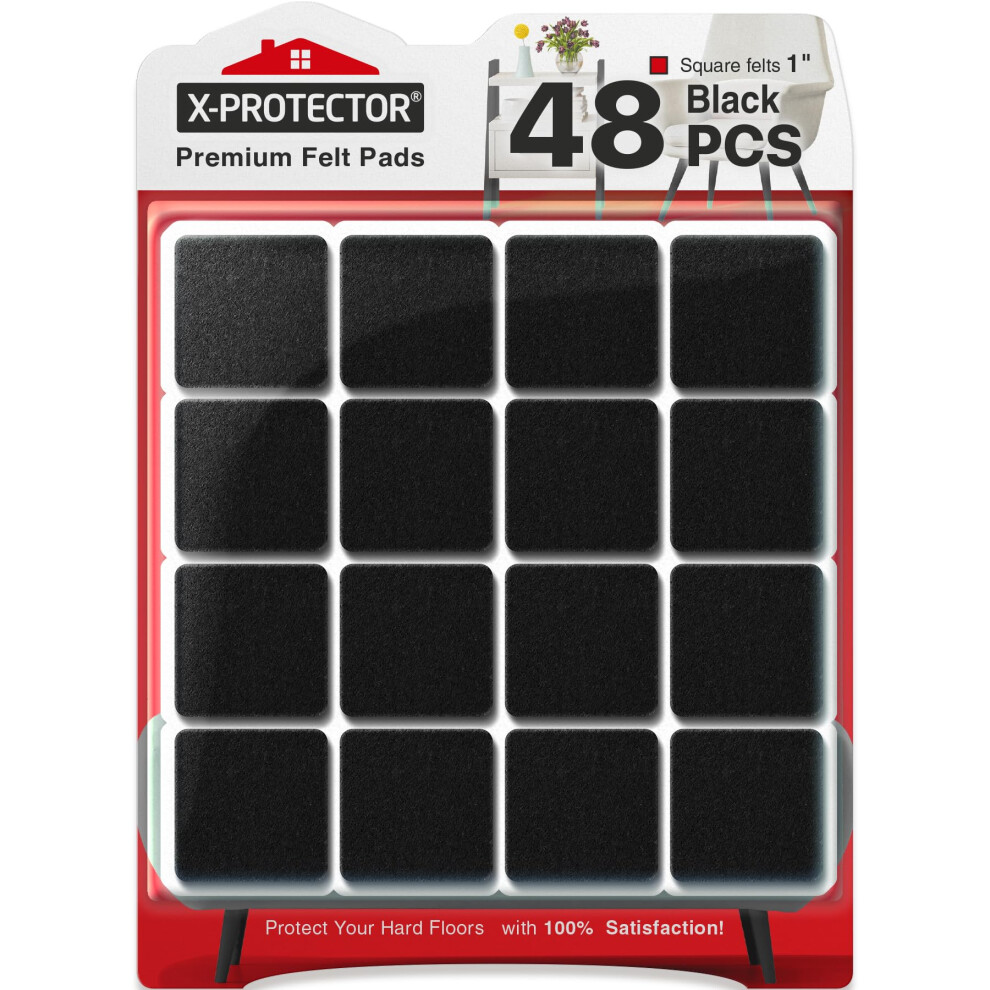 Chair Pads Floor Protectors X-Protector 48 Pcs 25Mm - Felt Furniture Pads - Premium Chair Feet Protectors 5051226902819