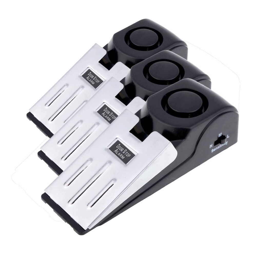 Mengshen 3-Pack Safety Wedge Door Stop Alarm Stopper Blocking Travel Home Security Alert 120Db (Pack Of 3) Ms-M68 5051226911897