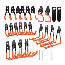 Rlipily 24 Pack Garage Hooks Steel Heavy Duty Garage Storage Hooks Utility Steel Wall Mount Garage Hanger&Organizer for Bikes,Garden Tools, Ladders,