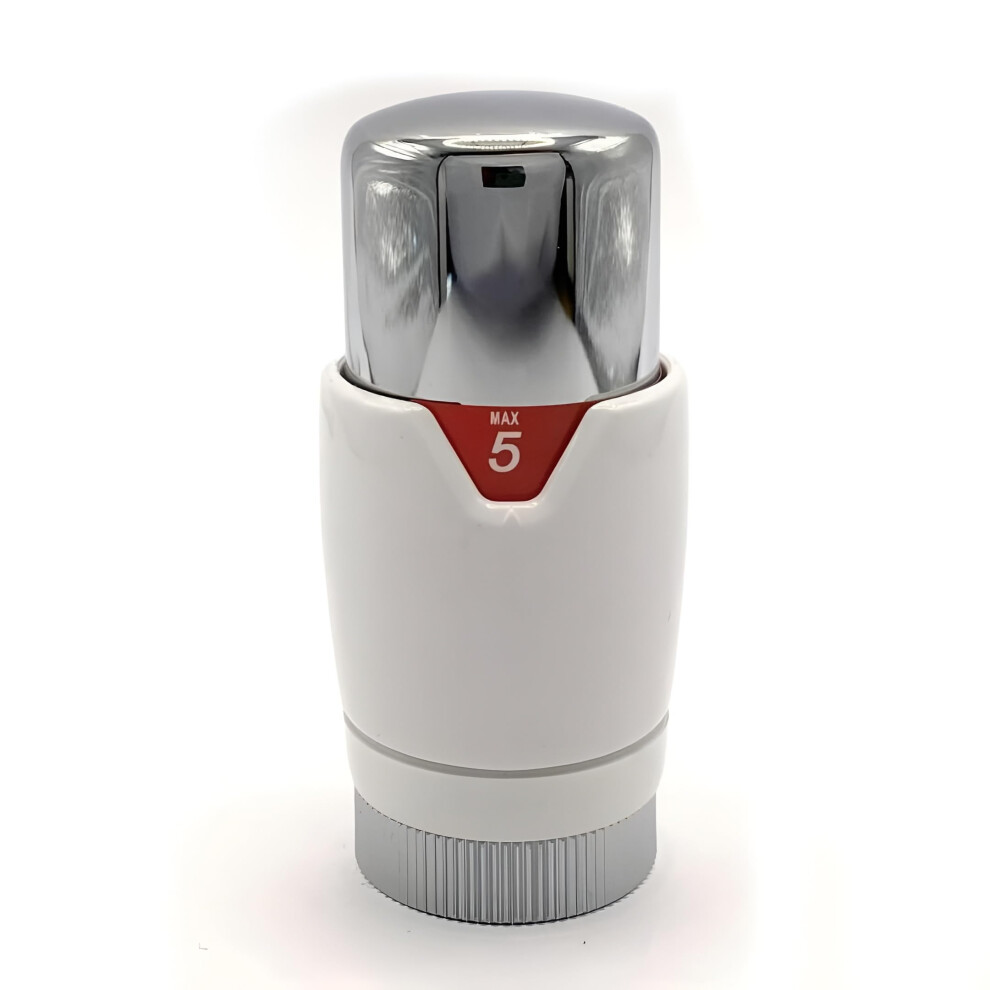White/Chrome Thermostatic Radiator Trv Valve Head Replacement M30 X 1.5 Universal For All Manufacturers 5051226976049