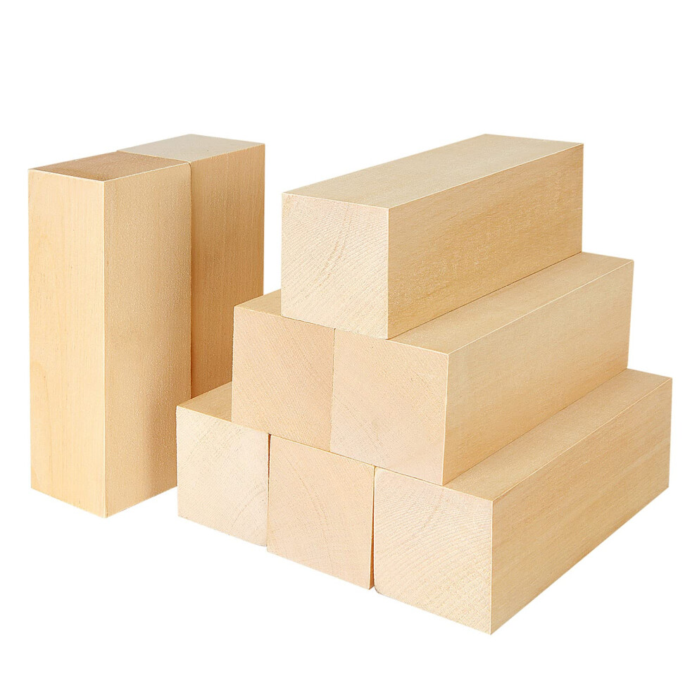 Mivide 8Pcs 15X5x5cm Large Basswood Carving Blocks,Carving Wood Block, Unfinished Wood Blocks For Carving And Whittling 5051226977770