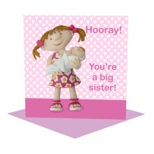 Holy Mackerel Big Sister Card — Hooray You're a Big Sister New Baby Card — Original Artwork by Erica Sturla