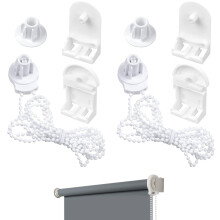 Fizzix 2 Sets Plastic 25mm Curtain Roller Blind Accessories - Roller Blind Fittings Replacement Repair Kit - Spare Kit for Curtain Rods (White)