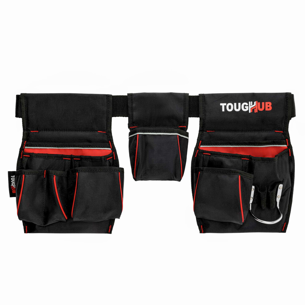 Toughhub Heavy Duty 1680D Nylon Work Tool Belt Pouch Â 9 Pockets Adjustable Tool Belts For Men, Electricians, Carpenters & Plumbers 5051226901928