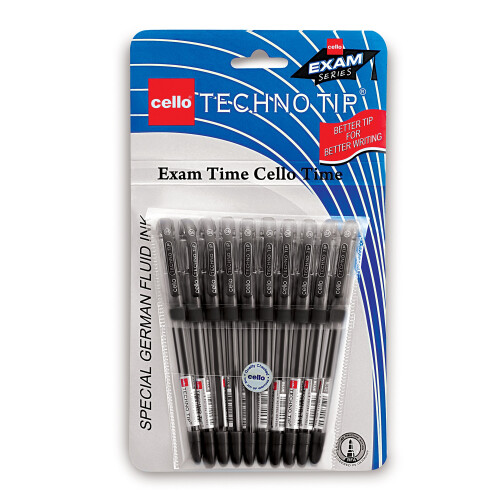 Cello Cello Technotip Ball Pen Set - Pack of 10 (Black)