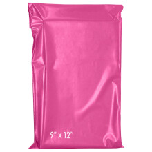 60 Mixed Mailing Envelopes - 9 x 12 Size, Self-Seal Plastic, Tempered Proof, Secure Medium Postage Bags - Hot Pink