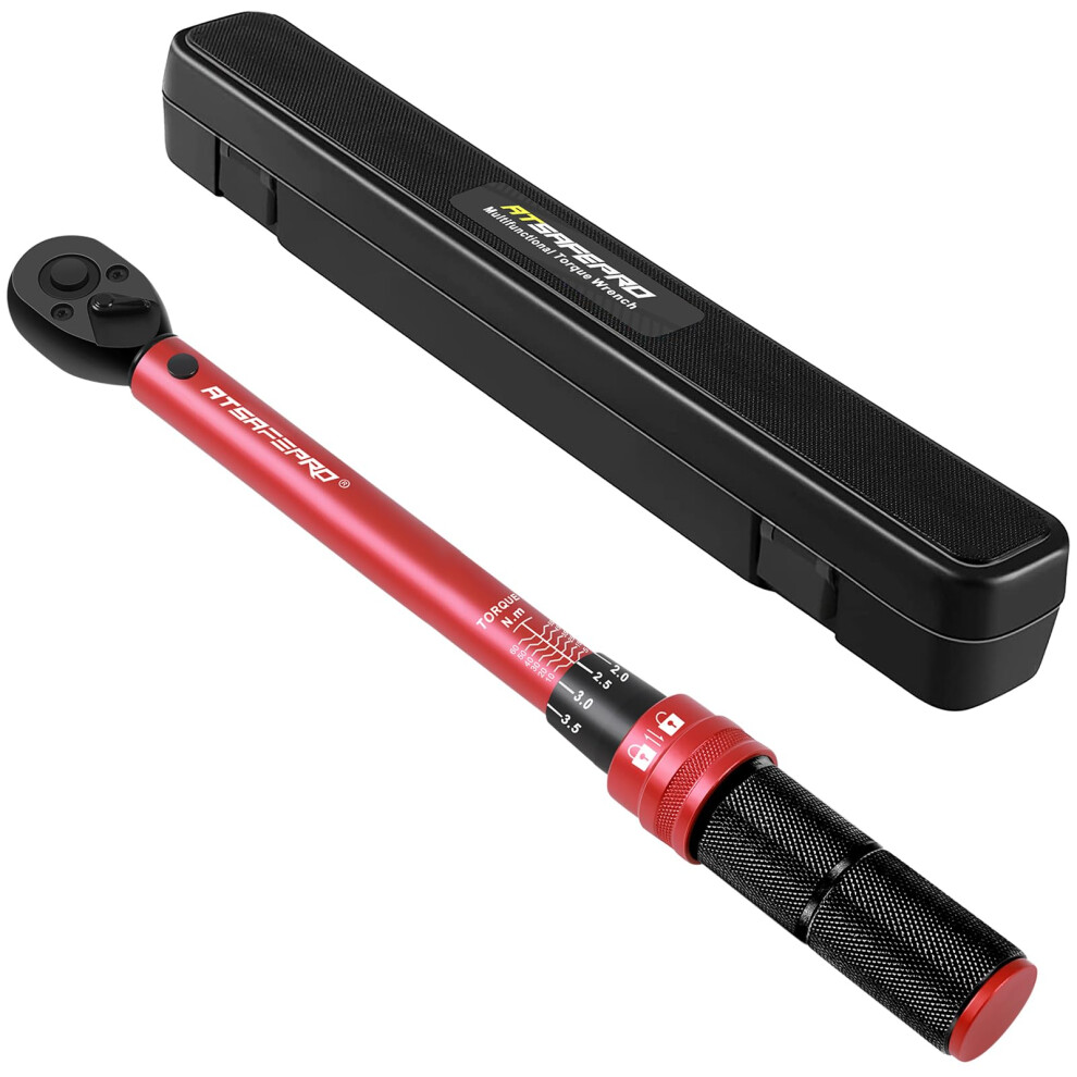 Atsafepro Torque Wrench 3/8 Inch, Drive Click 5-60 Nm Torque Wrench Auto, Dual Direction Adjustable 72 Tooth Bike Torque Wrenches For Bike And Motorc 5000343646168