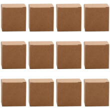 Tabanzhe 12 pieces mailing box 5 x 5 x 5 cm brown cardboard box for small items and gifts
