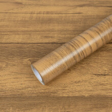 Hode Self Adhesive Wallpaper 30cm X 2m Wood Grain Brown Paper Sticky Back Plastic Roll Peel and Stick Waterproof Removable Vinyl Film for Furniture