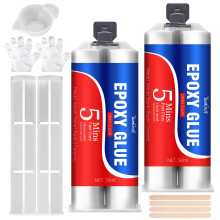 5 Minute Epoxy Glue 100ml with Accessory Kit, Clear 2 Part Fast Curing Epoxy Adhesive
