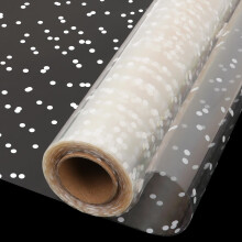 80CM Cellophane Wrap White Dot Wrapping Paper Roll,Wide 80CM x Long 30M Folded Florist Gift Wrappings for Christmas Birthday Gifts Hampers Easter