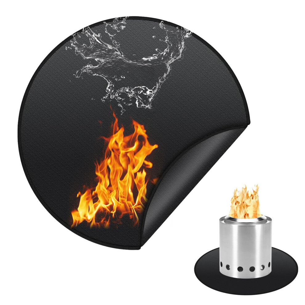 Fire Mat For Fire Pit, 20In Round Fire Pit Mat, 3 Layer Spark Embers Protection Mat For Hearth Chiminea For Decking For 5051226891755