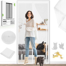Magnetic Fly Screen Door Curtain - Fly Curtains 80X200cm for Doors with Powerful Magnets and Full Frame Magic Tape
