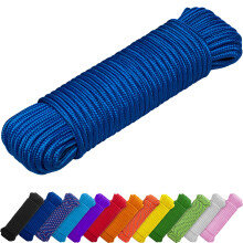 TECEUM Rope – 27.5M x 6mm (1/4 Inch) – Blue – Strong All-Purpose Utility Rope – Camping, Crafting, Flag Pole, Indoor & Outdoor