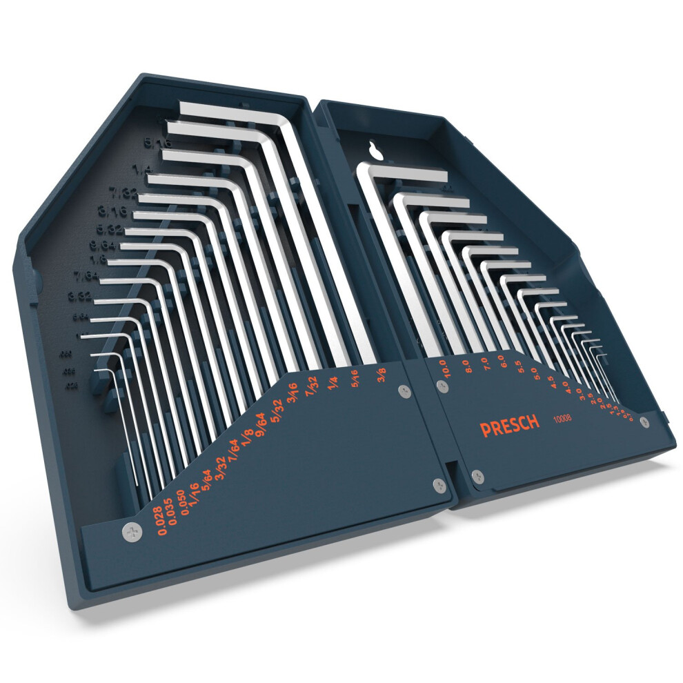 Presch Hex Key Set Hx 30Pcs. - Metric And Imperial Hex Keys - Large Hexagon Keys, Wrench In One Compact Box For Hanging Up 5051226952364