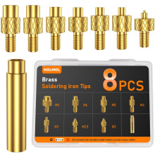 HOLMOL 8PCS Soldering Iron Tips for Threaded Inserts, Heat Set Inserts Tips M2 M2.5 M3 M4 M5 M6 M8 Set for Plastic 3D Printer Components and DIY