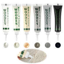 Wood Furniture Repair Kit, 6Pcs Laminate Floor Repair Kit, White, Black, Lvory, Maple Wood, French Grey, Light Grey, Wood Putty Oak
