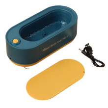 (Dark Green) Acoustic High-frequency Vibration Cleaner Machine Portable Ultrasonic Glasses Cleaning Device for Jewelry Glasses Watch