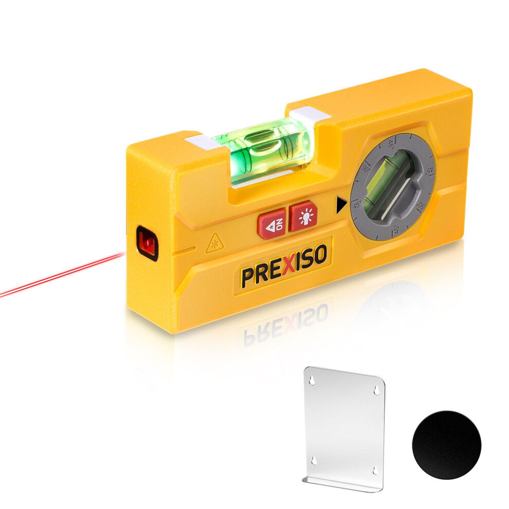 Prexiso 2-In-1 Laser Spirit Level, Mini Torpedo Level With Led Light, Rotatable Magnetic Pocket Leveler & 10 M Laser Leveler Tool For Hanging Picture 4741006999955