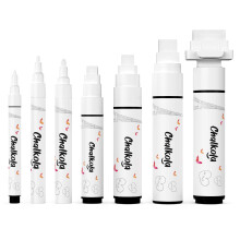 White Chalkboard Chalk Pens - White Dry Erase Marker for Blackboard, Chalkboard Signs, Windows, Glass | Variety pack - Fine & Jumbo Size Ink Pens