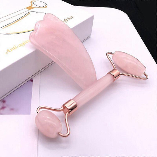Roller Gua Sha Board Heart Shape Set Jade Roller Facial Massager_Special Gift