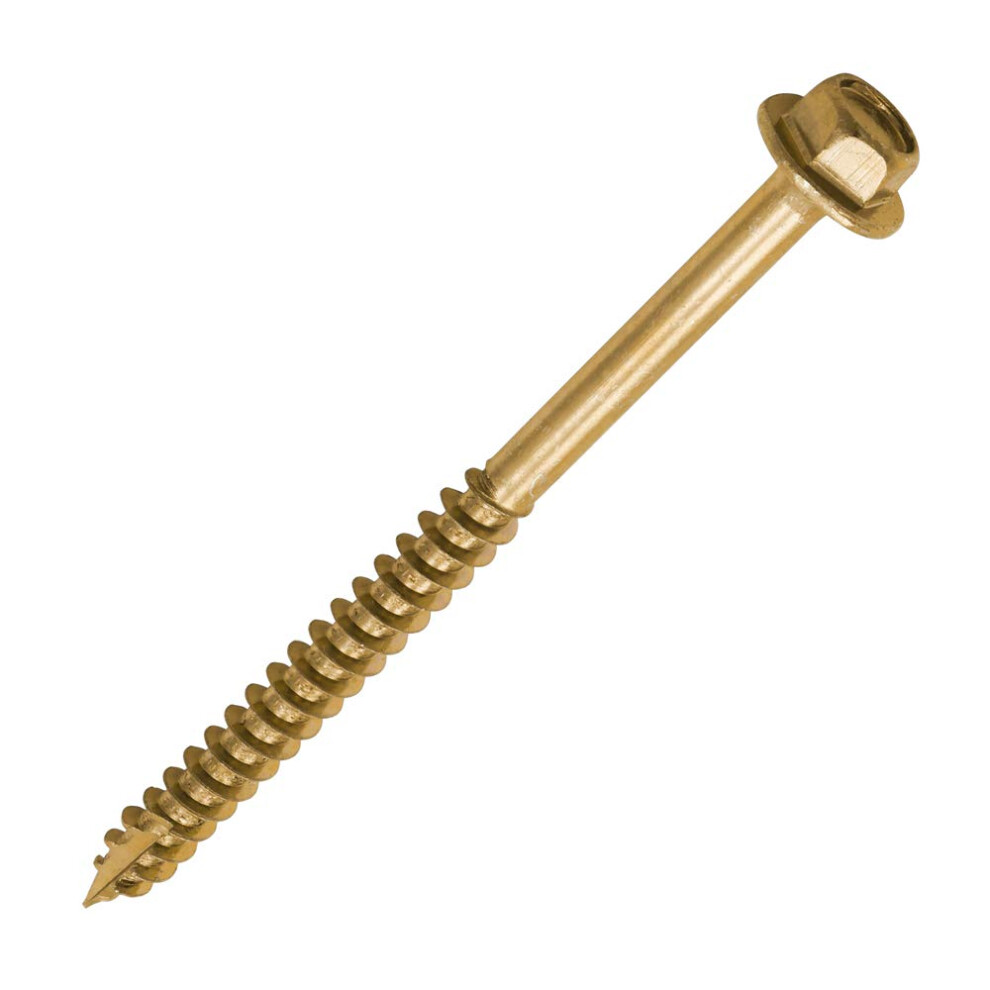Timco Advanced Coach Screw | Hex Flange Head | Slash Point | | 6.0 X 80 | Box Of 100 (680Scsy) Yellow