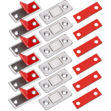 Cabinet Door Magnets Jiayi 6 Pack Ultra Thin Cupboard Magnetic Door Catch Small Drawer Magnet Metal Wardrobe Magnetic Latch Adhesive Magnet for