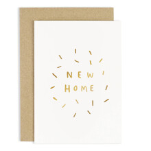 Old English Co. New Home Confetti Card - A6, Gold Foiled | Perfect for Friends or Family moving to new home | Happy & Funny New Home Cards