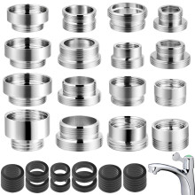 Seconero Faucet Adapter Kit, 16 Sizes Tap Adapter for Kitchen Sink Male Female M16 to M22 Sink Faucet Adapter with Gasket