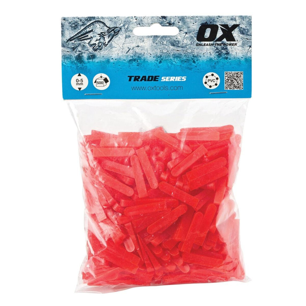 Ox Trade Wedge Shaped Tile Spacers - 5Mm (500 Pcs) 5051226941276