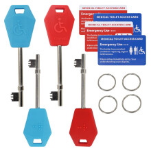 Disabled Toilet Key Universal 4 Pack - Works with Radar & NKS Locks, Easy Grip Braille Keys for UK Accessible Toilets