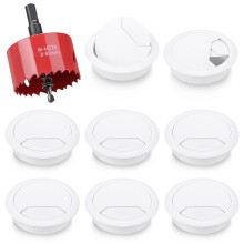 8Pcs Desk Grommet with Hole Saw,60mm Cable Wire Grommet Computer Grommet Wire Hole Cover Wire Organizer Round for Home and Office Table Cable Cord