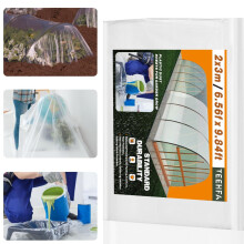 2 x 3M Heavy Duty Polythene Plastic Sheeting Thickened Plastic Dust Sheets Clear Garden Grow Polythene Cover Sheets for Gardening Insulation Building