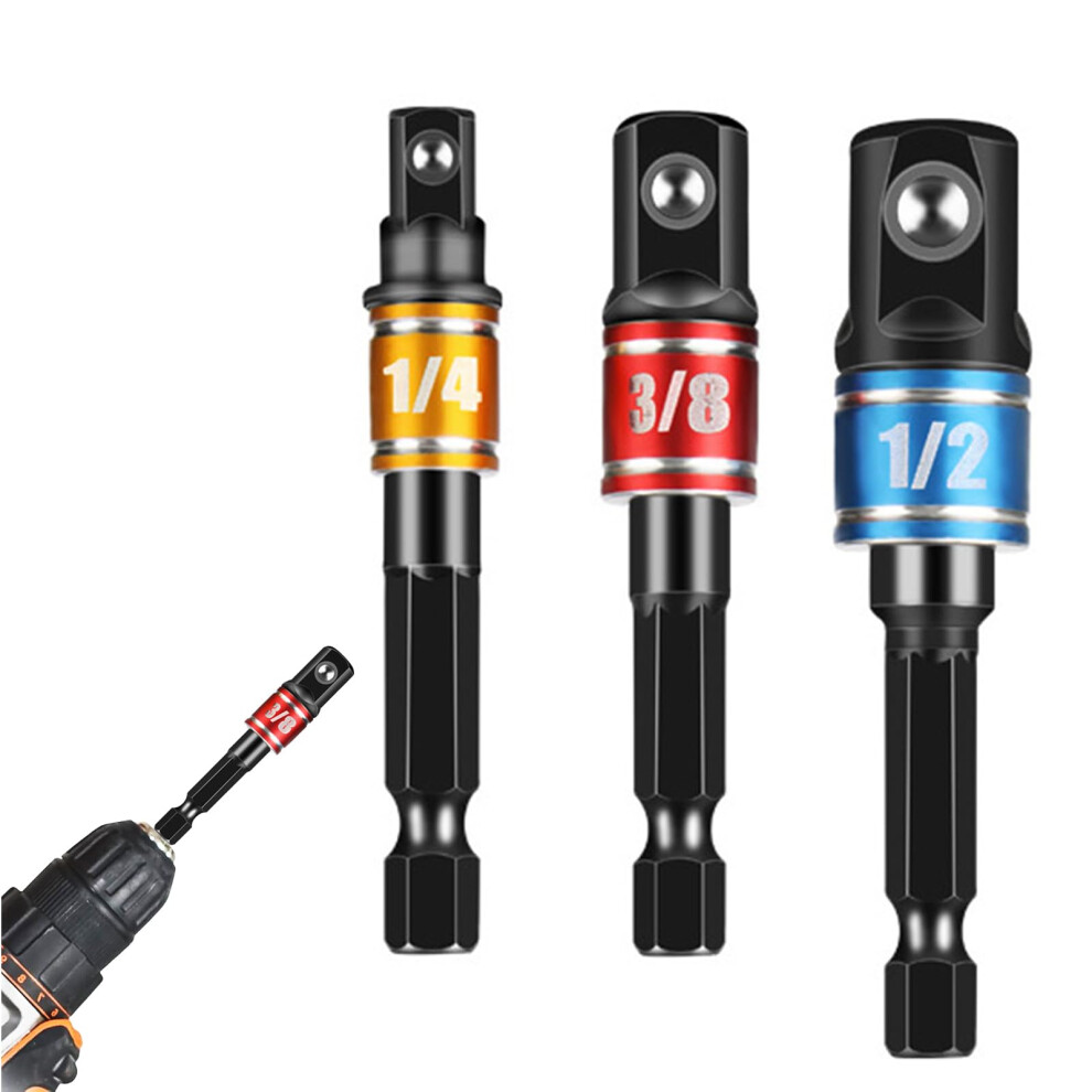 Impact Driver Socket Adapter Set Â Convert Drill Bits To 1/4Â, 3/8Â, 1/2Â Extensions For Cordless Drills & Impact Wrenches 5051226901553