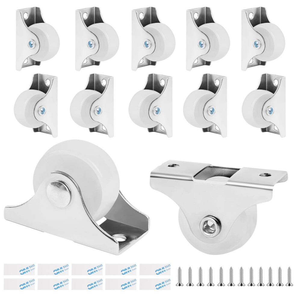 Flintronic Wheels For Furniture, 12Pcs Small Castor Wheel, Fixed Heavy Duty Castors Wheels, Low Profile Self-Adhesive Caster-Wheels 5051226901645