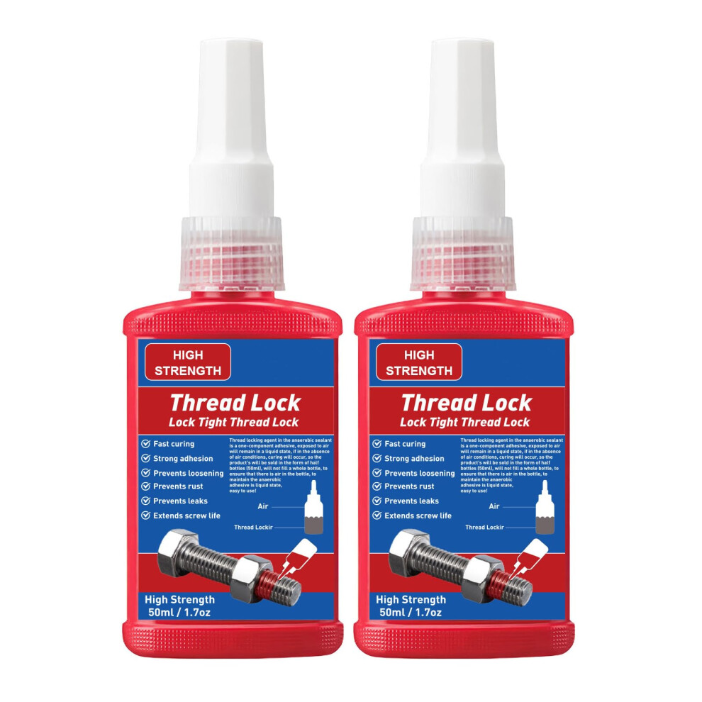 Innovayou 100Ml Thread Lock Red, High Strength Lock Tight Anti Rust&Loosening, Locktight Threadlock For Gap Filling And Tighten Bolts Nuts Fasteners 5051226964145