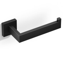 HITSLAM Matte Black Toilet Roll Holder Wall Mounted SUS 304 Stainless Steel Toilet Paper Holder for Bathroom Rustproof Waterproof Rotateproof Toilet