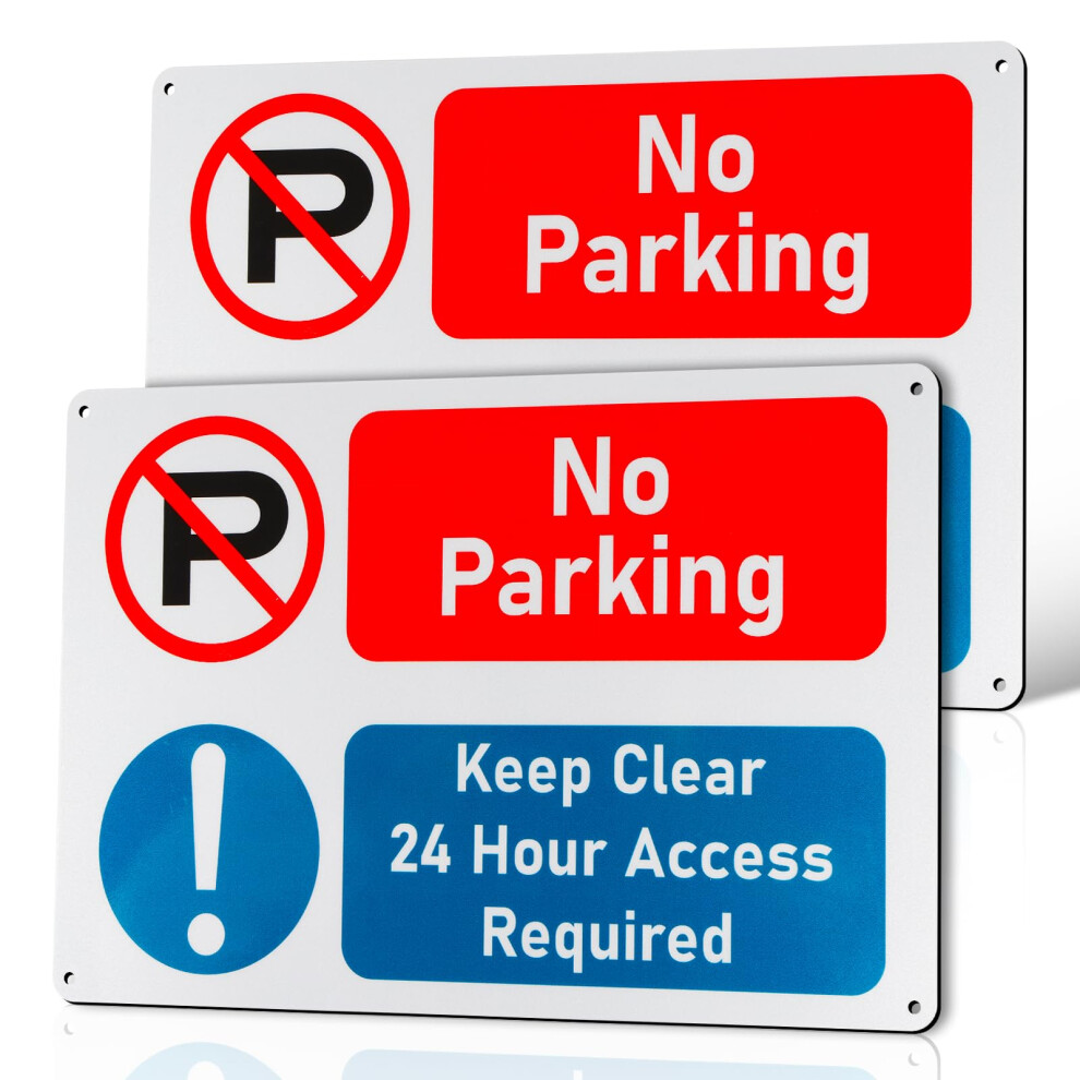 No Parking Keep Clear 24 Hour Access Required Warning Sing (Blue, Red, White And Black, 2 Pcs No Parking Keep Clear 24 Hour Access Required Sign) 5051226893117