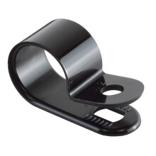 GTSE 100 Pack of Black Nylon P-Clips, 12.7mm (1/2") Diameter, Plastic Cable Clips