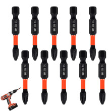 10pcs PH2-50mm Pozi-Drive 2 Impact Duty Screwdriver Drill Driver Bits Sets,Anti-Slip Strong Magnetic Head Phillips Screwdriver Bits,Suitable for