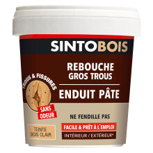 SINTO - Filler for large holes and cracks - Wood filler - Excellent adherence - Odourless - Easy and ready to use - Indoors & Outdoors - Will not spli