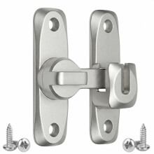 IGXX 90/180 Degree Flip Barn Door Lock – Silver Metal Door Latch & Bolt for Internal Doors, Gates, Cabinets & Bathroom