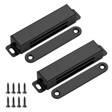 Magnetic Door Catch - 40kg Heavy Duty Strong Magnetic Catch, 2 Pack Stainless Steel Door Magnet for Wardrobes Kitchen Cupboards, Black