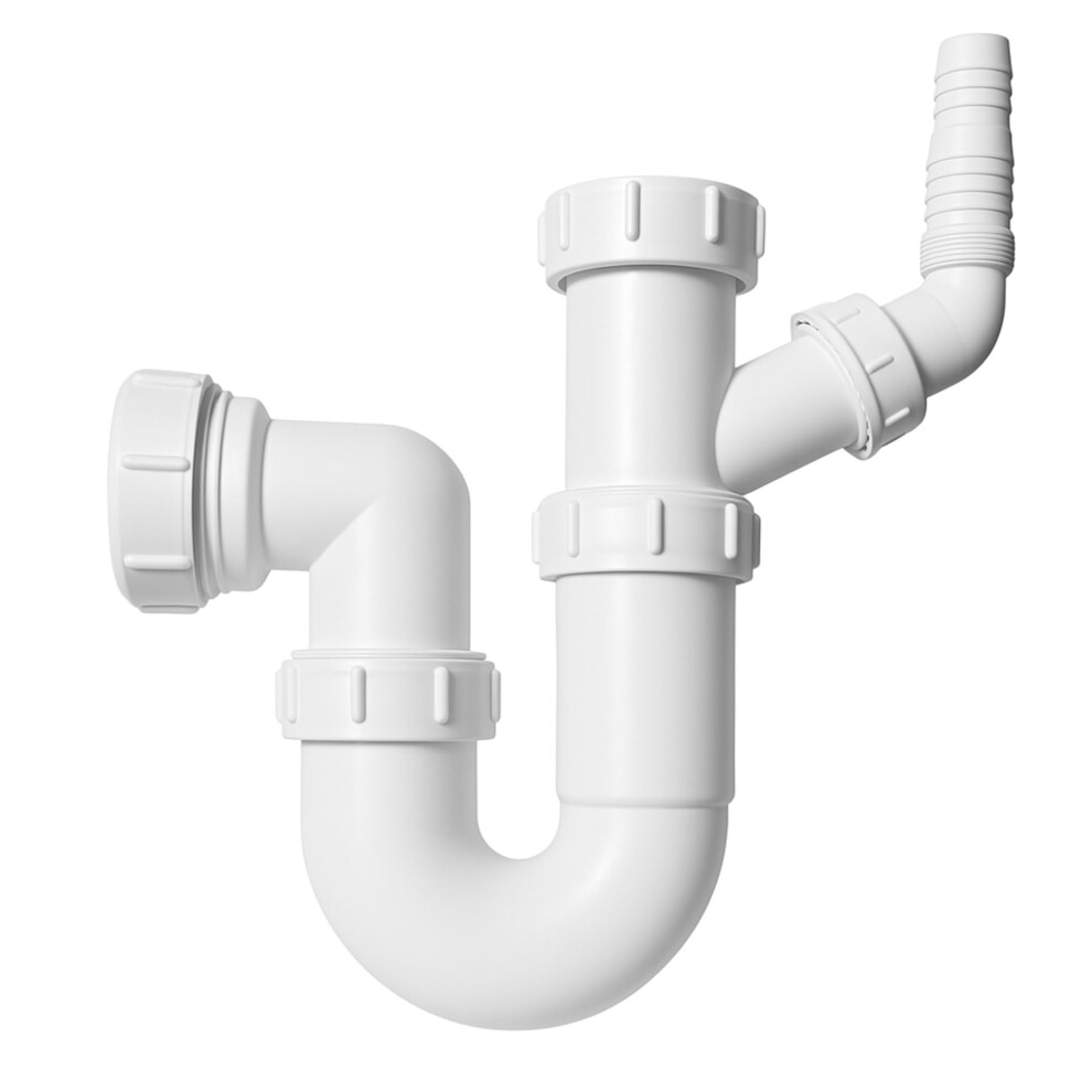 Hulthor Washing Machine Waste Trap Â Single Or Double Outlet Options Â 1.5" Inlet Trap For Washing Machine, Dishwasher 5051226900235