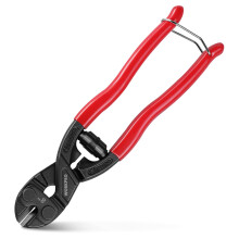 WORKPRO Compact Bolt Cutter 200 mm with Spring, Cr-V Heavy Duty Small Wire Cable with Ergonomic Rubber Grip, Strong Bolt Croppers to Cut Wire, Cables