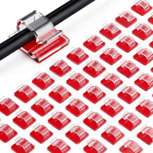 100 Pcs Self Adhesive Cable Clips, Flat Cable Management Clips, Clear White Sticky Cable Clips, Adhesive Wire Clips Holder
