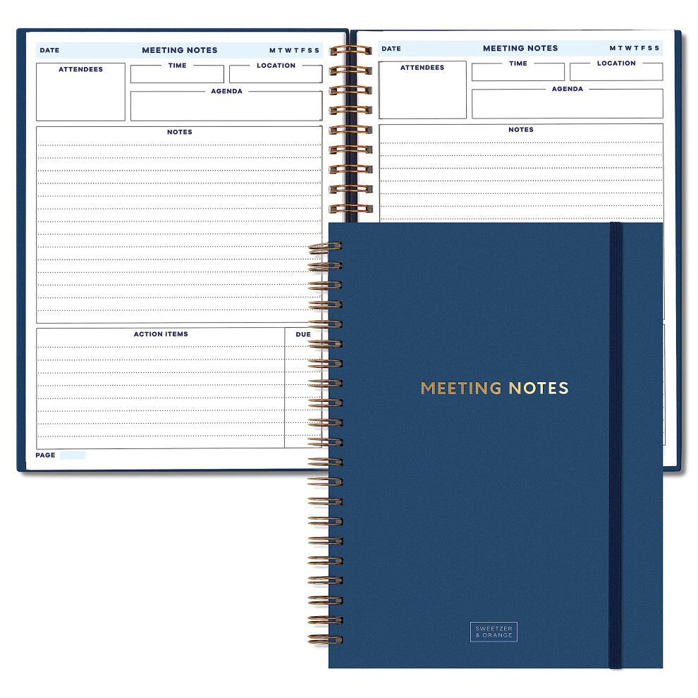 Photos - Other Office Equipment Orange S&O Large Meeting Notebook for Work - Professional Organizer Planner - Corporate and Conference Notes Journal - Project Disc
