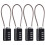 SEPOX 4Pcs Versatile Resettable 4-Digit Combination Padlock with Extra Long Cable 18cm, Personalized Password, Durable Vinyl Steel Cable Black 1